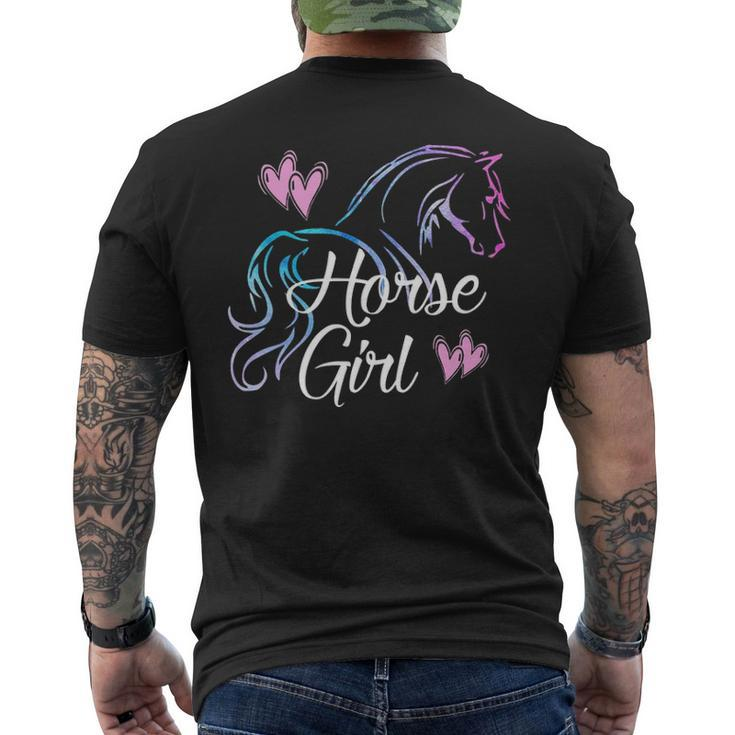 Horse Girl Equestrian Ridern Tween Kid Women Horse Lover Men's T-shirt Back Print