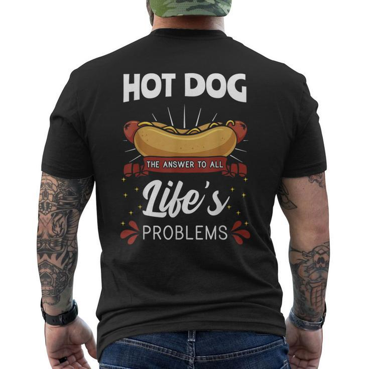 Hot Dog Hotdogs Wiener Frankfurter Frank Vienna Sausage Bun Men's T-shirt Back Print