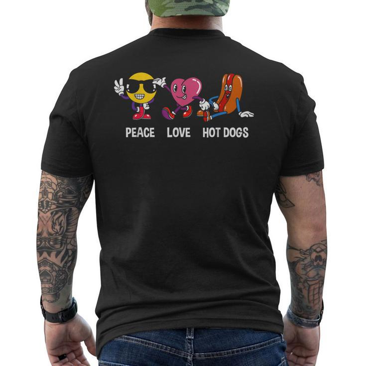 Hotdog Lovers Peace Love Hot Dogs Men's T-shirt Back Print