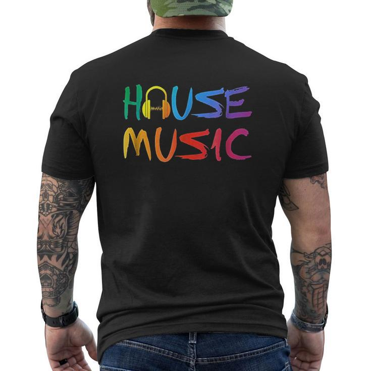 House Music Mens Back Print T-shirt