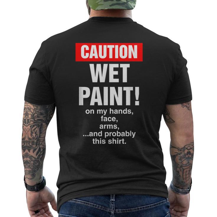 House Painter Caution Wet Paint Decorating Profession Retro Men's T-shirt Back Print