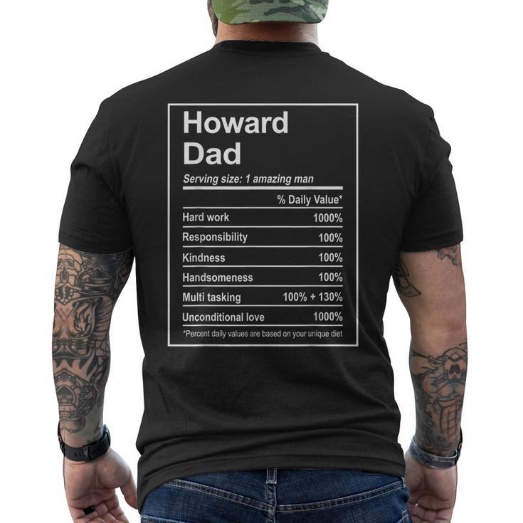 Howard Dad Nutrition Facts Fathers Day Michigan Men's T-shirt Back Print