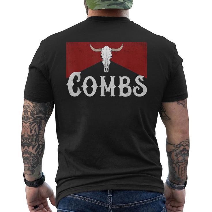 Howdy Combs Western Music Country Cowboy Combs Bull Skull Men's T-shirt Back Print