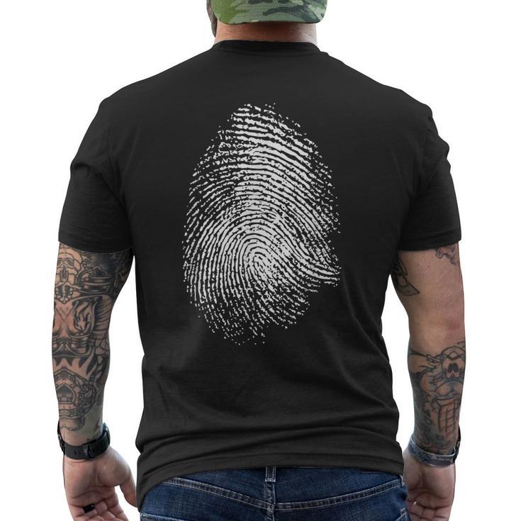 Huella Dactilar Grande Del Análisis De La Escena Del Crimen De Camiseta Hombre Estampado Espalda