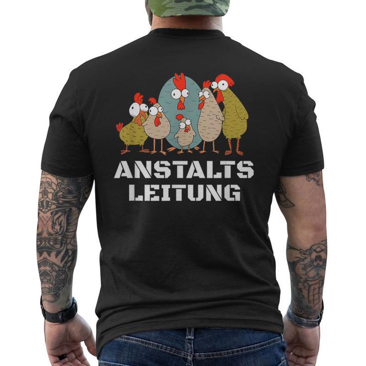 Hühner Anstaltleitung T-Shirt mit Rückendruck