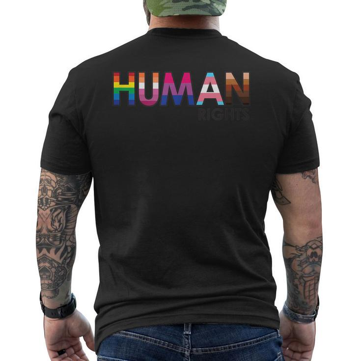 Human Rights Lgbtq Racism Sexism Flags Protest Men's T-shirt Back Print