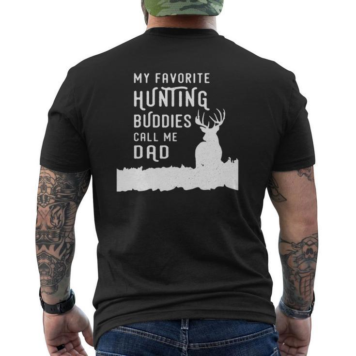 Hunter Dad Hunts Deer With Kids Sons Daughter From Kids Mens Back Print T-shirt