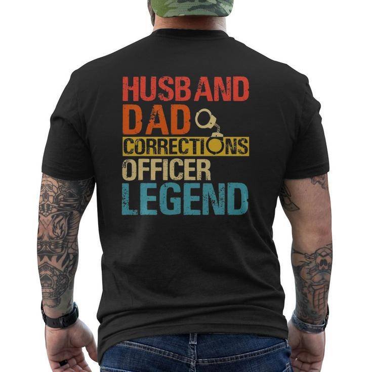 Husband Dad Corrections Officer Legend Father's Day Mens Back Print T-shirt