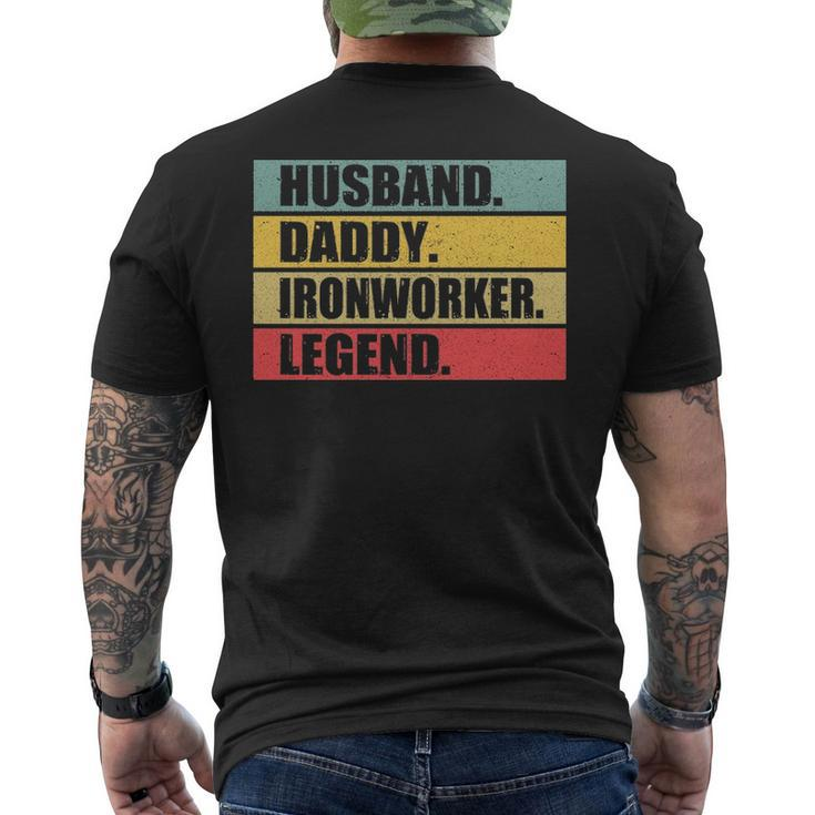 Husband Dad Ironworker Quote Vintage Fathers Day Men's T-shirt Back Print