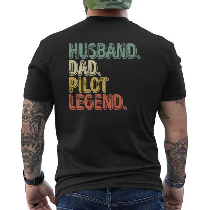 Husband Dad Pilot Legend  Father's Day  Mens Back Print T-shirt