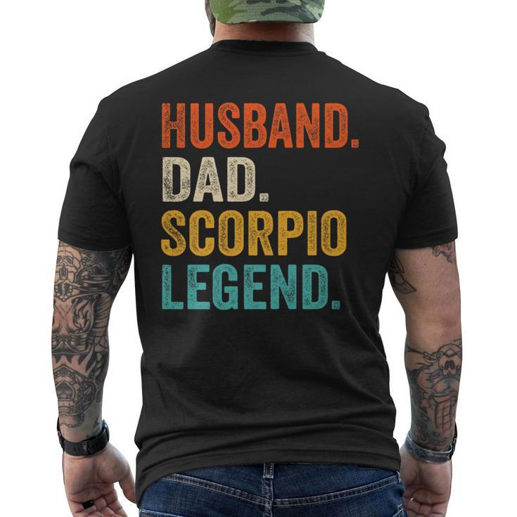 Husband Dad Scorpio Legend Zodiac Astrology Vintage Men's T-shirt Back Print