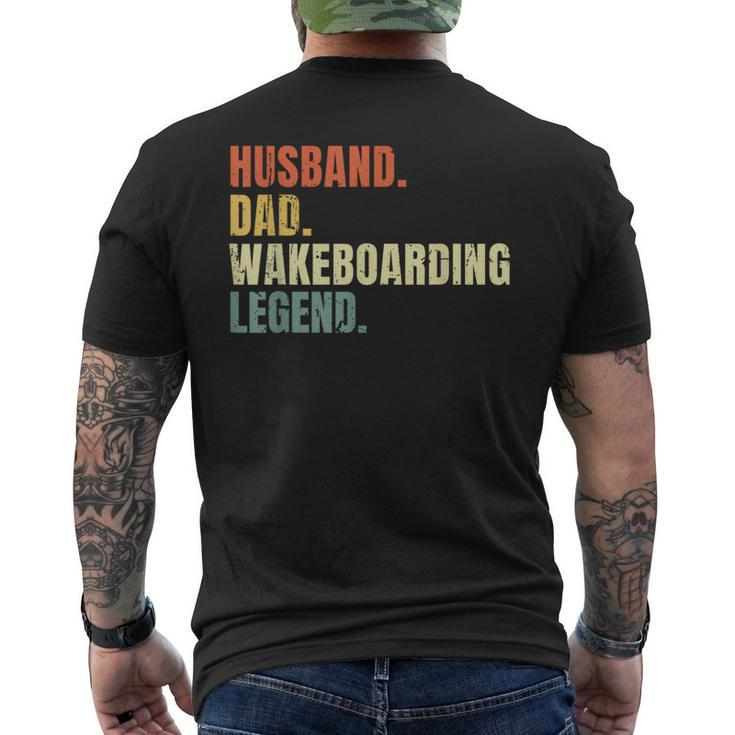 Husband Dad Wakeboarding Legend Vintage Father's Day Men's T-shirt Back Print