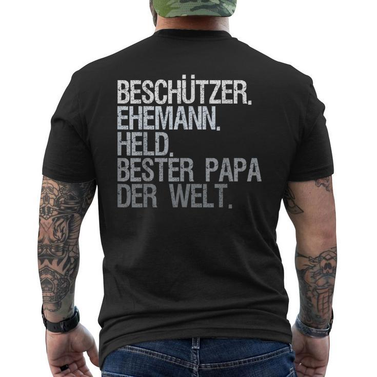 Husband Papa Protector T-Shirt mit Rückendruck