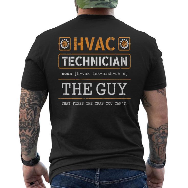 Hvac Technician Noun Hvac Technician Hvac Tech Men's T-shirt Back Print