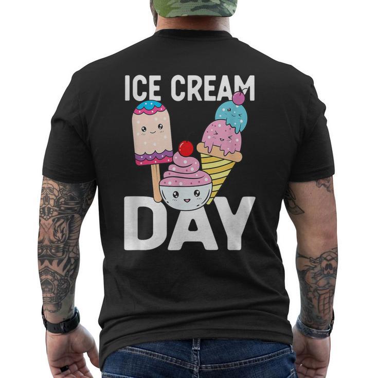 Ice Cream Ice Cream Day Summer Dessert Ice Cream Lover Men's T-shirt Back Print