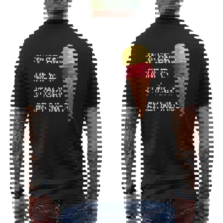 Ice Cream Leben Ohne Eisist Sinnlos D010-0887A T-Shirt mit Rückendruck