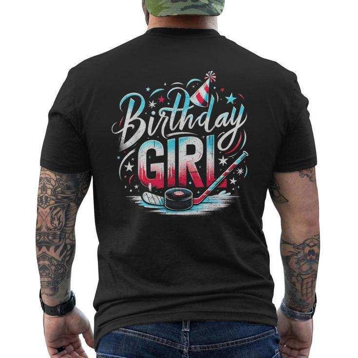 Ice Hockey Birthday Outfit For Girls Happy Birthday Girls Men's T-shirt Back Print