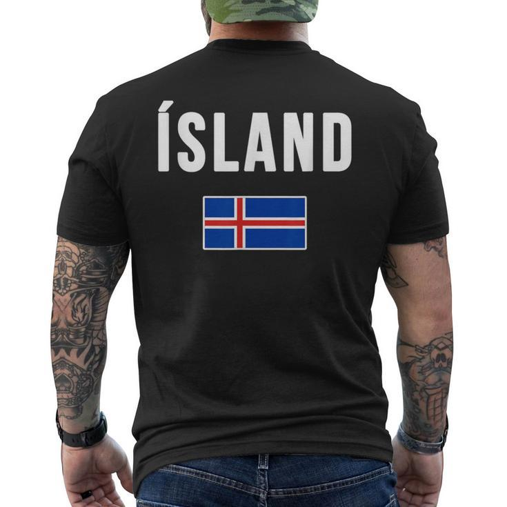 Iceland Icelandic Flag Reykjavik Travel Souvenir Love Viking Men's T-shirt Back Print