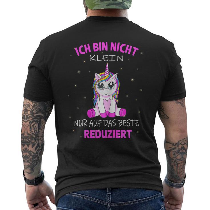 Ich Bin Nicht Klein Unicorn Saying T-Shirt mit Rückendruck