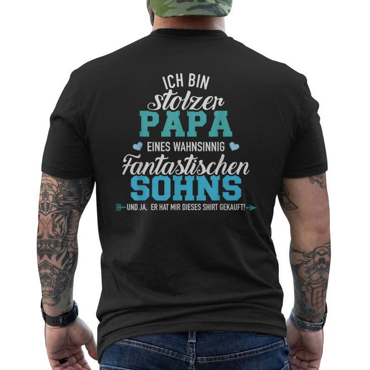 Ich Bin Stolzer Papa Eines Wahnsinnig Fantastischen Son T-Shirt mit Rückendruck