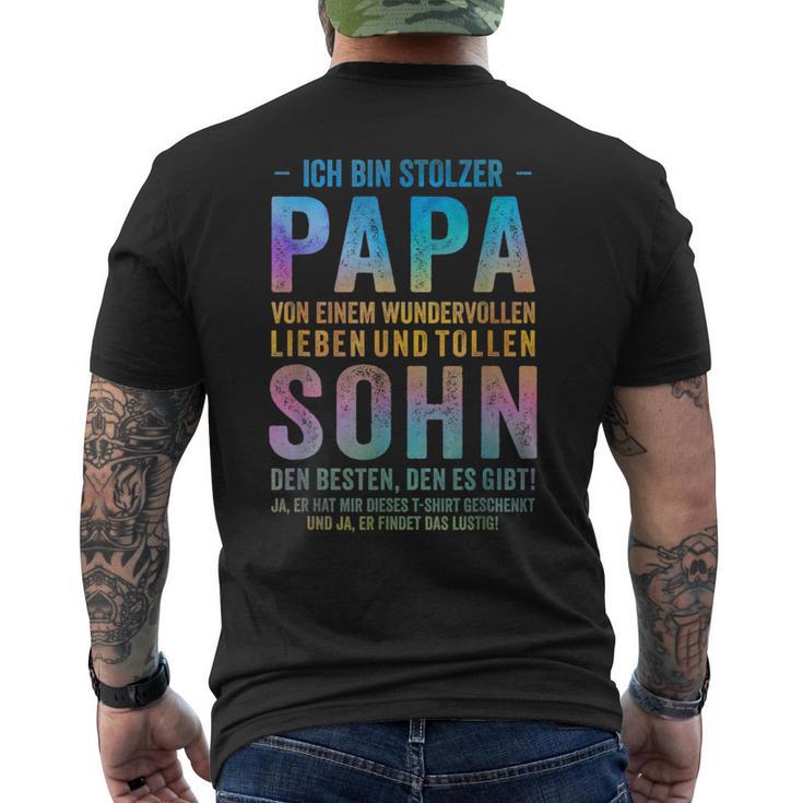 Ich Bin Stolzer Papaon Einem Wundervollen Sohn T-Shirt mit Rückendruck