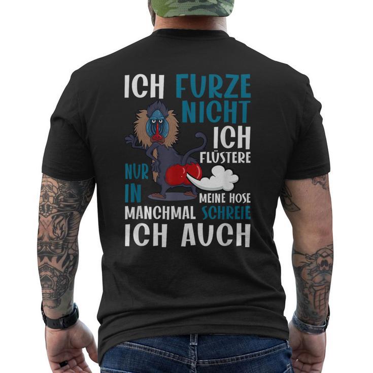 Ich Furze Nicht Ich Whisperere Nur Furz Pupsender Monkey S T-Shirt mit Rückendruck