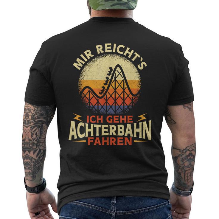 Ich Gehe Achterbahn Fahren Rollercoaster Amusement Park Black T-Shirt mit Rückendruck