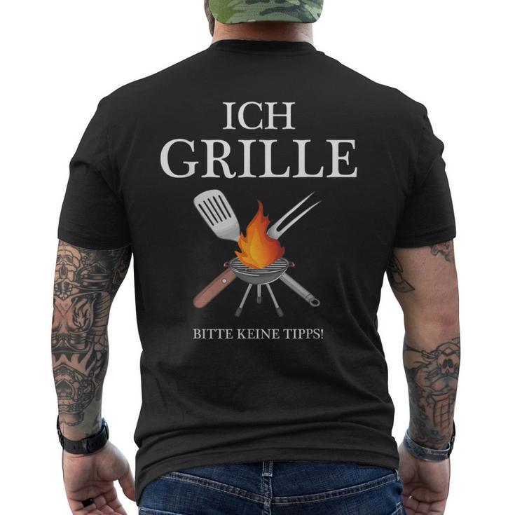 Ich Grille Bitte Keine Tipps Ich Grille German Lang T-Shirt mit Rückendruck