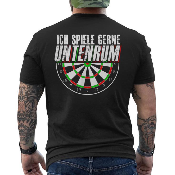 Ich Spiel Gerne Unterrum Dart Ich Spiel Gerne Down T-Shirt mit Rückendruck