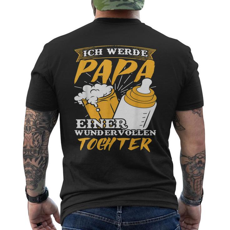 Ich Werde Papa Einer Tochterater Loading Pregnant Baby T-Shirt mit Rückendruck