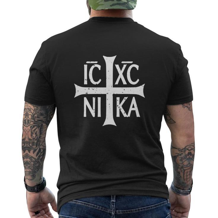 Icxc Nika Christogram Jesus Christ Is Winner Mens Back Print T-shirt