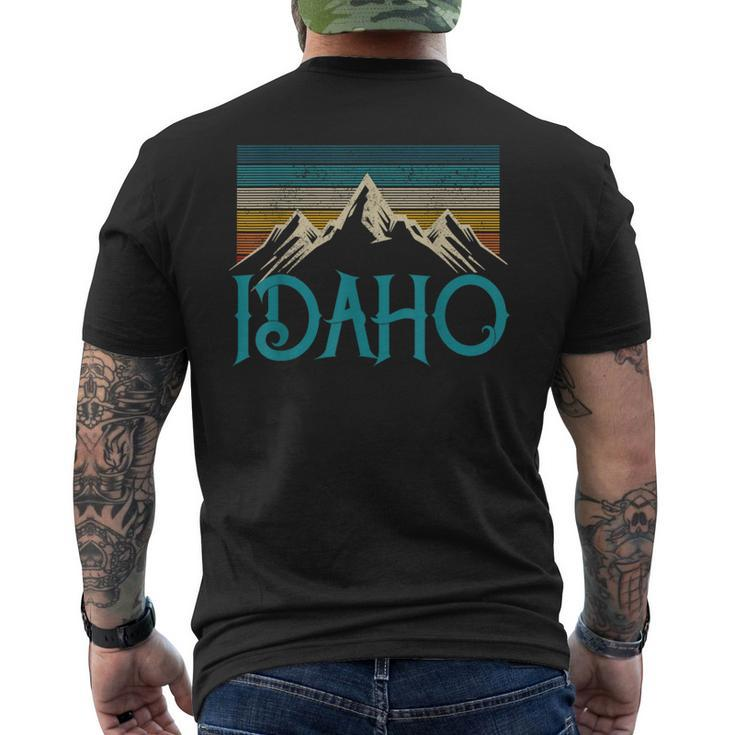 Idaho Vintage Mountains Nature Hiking Pride Souvenirs Men's T-shirt Back Print