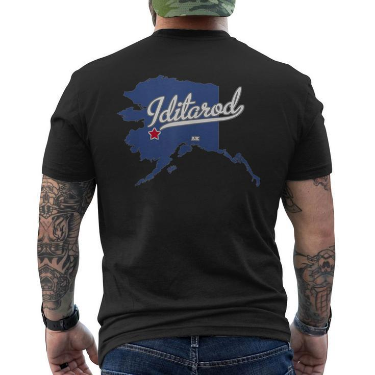 Iditarod Alaska Ak Map Men's T-shirt Back Print