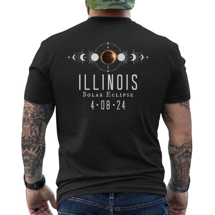 Illinois Solar Eclipse Spring 2024 Totality April 8 2024 Men's T-shirt Back Print