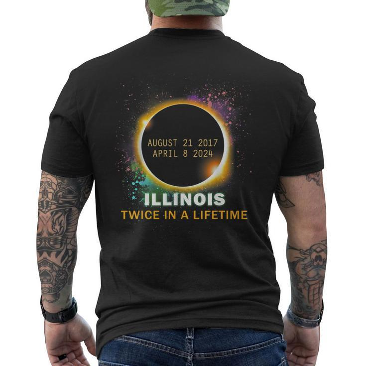 Illinois Total Solar Eclipse Twice In A Lifetime 2024 Men's T-shirt Back Print