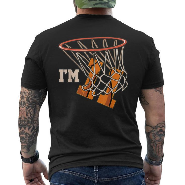 I'm 11 Basketball Theme Birthday Party Celebration 11Th Men's T-shirt Back Print