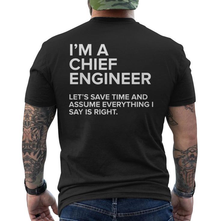 I'm A Chief Engineer  Joke Women Men's T-shirt Back Print