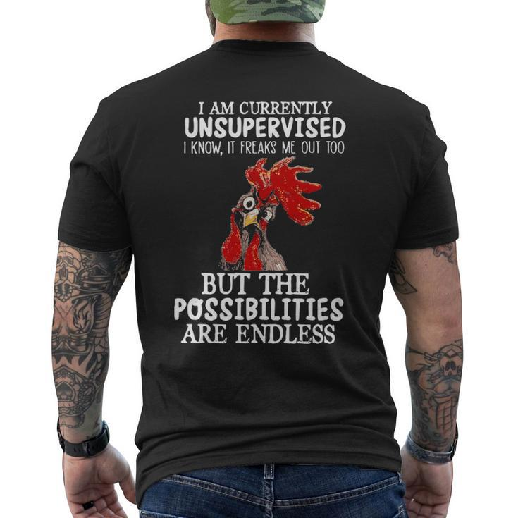 I'm Currently Unsupervised I Know It Freaks Me Out Men's T-shirt Back Print