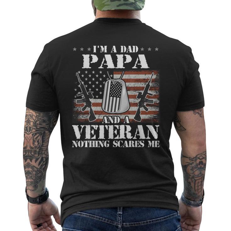 I'm A Dad Papa And Veteran Retro Veteran's Day Men's T-shirt Back Print