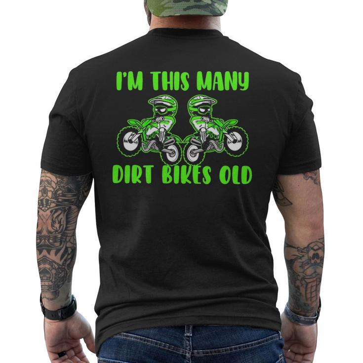 I'm This Many Dirt Bikes 2 Year Old 2Nd Birthday Motocross Men's T-shirt Back Print