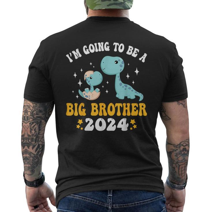 I'm Going To Be A Big Brother 2024 Announcement Dinosaur Men's T-shirt Back Print