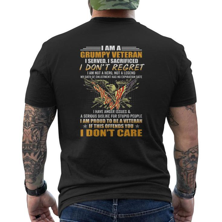 I'm A Grumpy Veteran Father's Day From Son Daughter Mens Back Print T-shirt