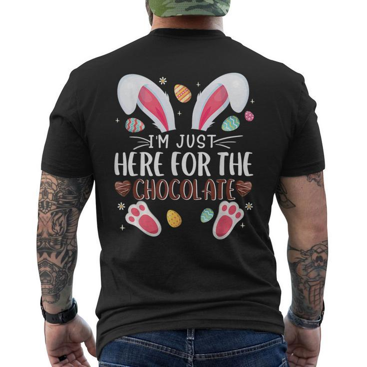 I'm Just Here For The Chocolate Cute Bunny Easter Men's T-shirt Back Print