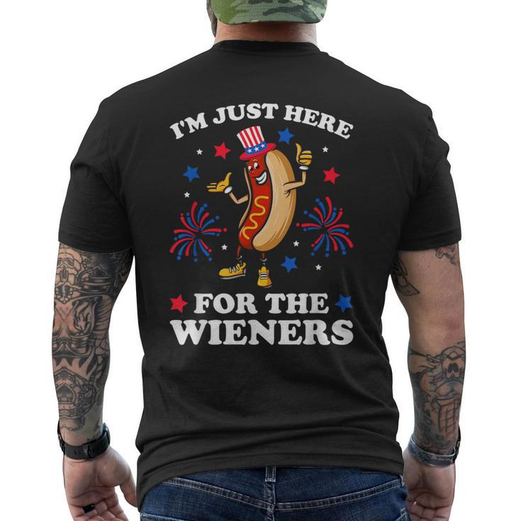 I'm Just Here For The Wieners Hot Dog 4Th Of July Men's T-shirt Back Print