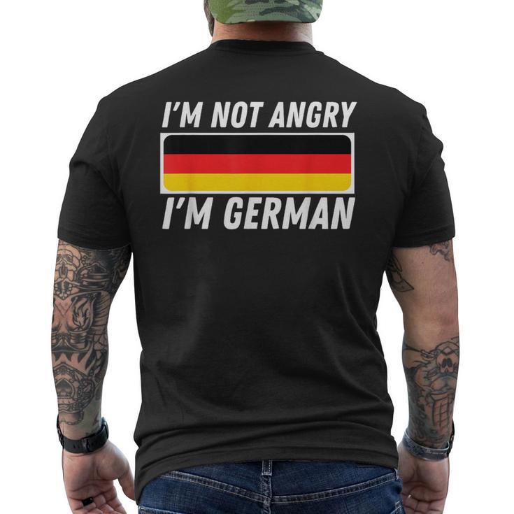 I'm Not Angry I'm German Germany Flag German-American Men's T-shirt Back Print