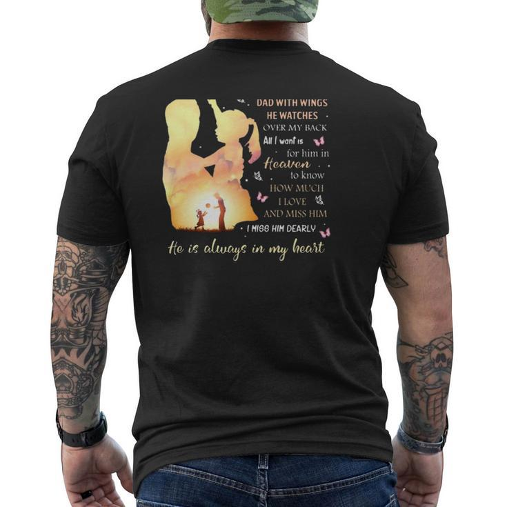 I'm Not A Fatherless Daughter I Am A Daughter To A Dad In Heaven Mens Back Print T-shirt