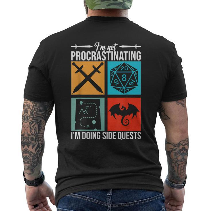 I'm Not Procrastinating I'm Doing Side Quests For Rpg Gamers Men's T-shirt Back Print