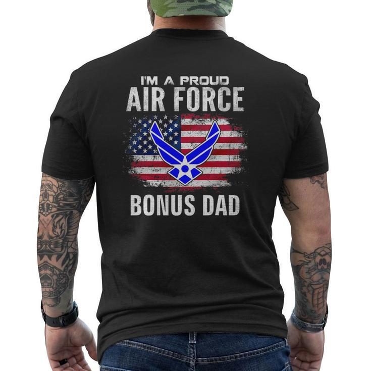 I'm A Proud Air Force Bonus Dad With American Flag Veteran Mens Back Print T-shirt