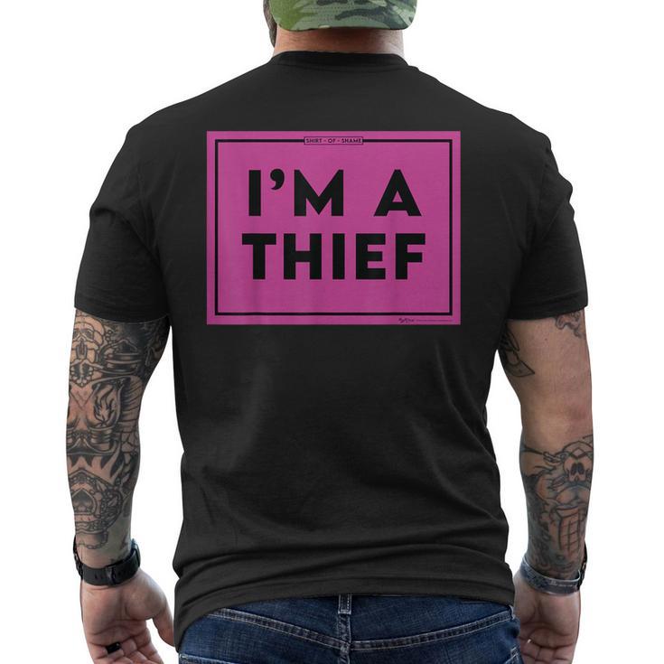 I'm A Thief Shaming Meme Word Men's T-shirt Back Print