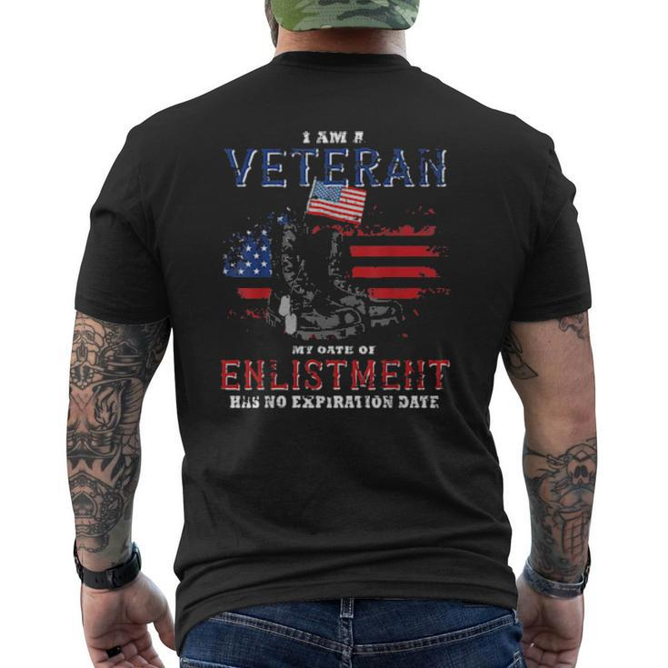 I'm Veteran Enlistment American Veteran Mens Back Print T-shirt